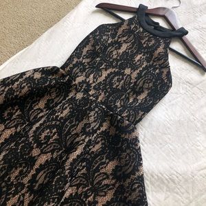 Windsor Black and Beige Lace Formal Dress